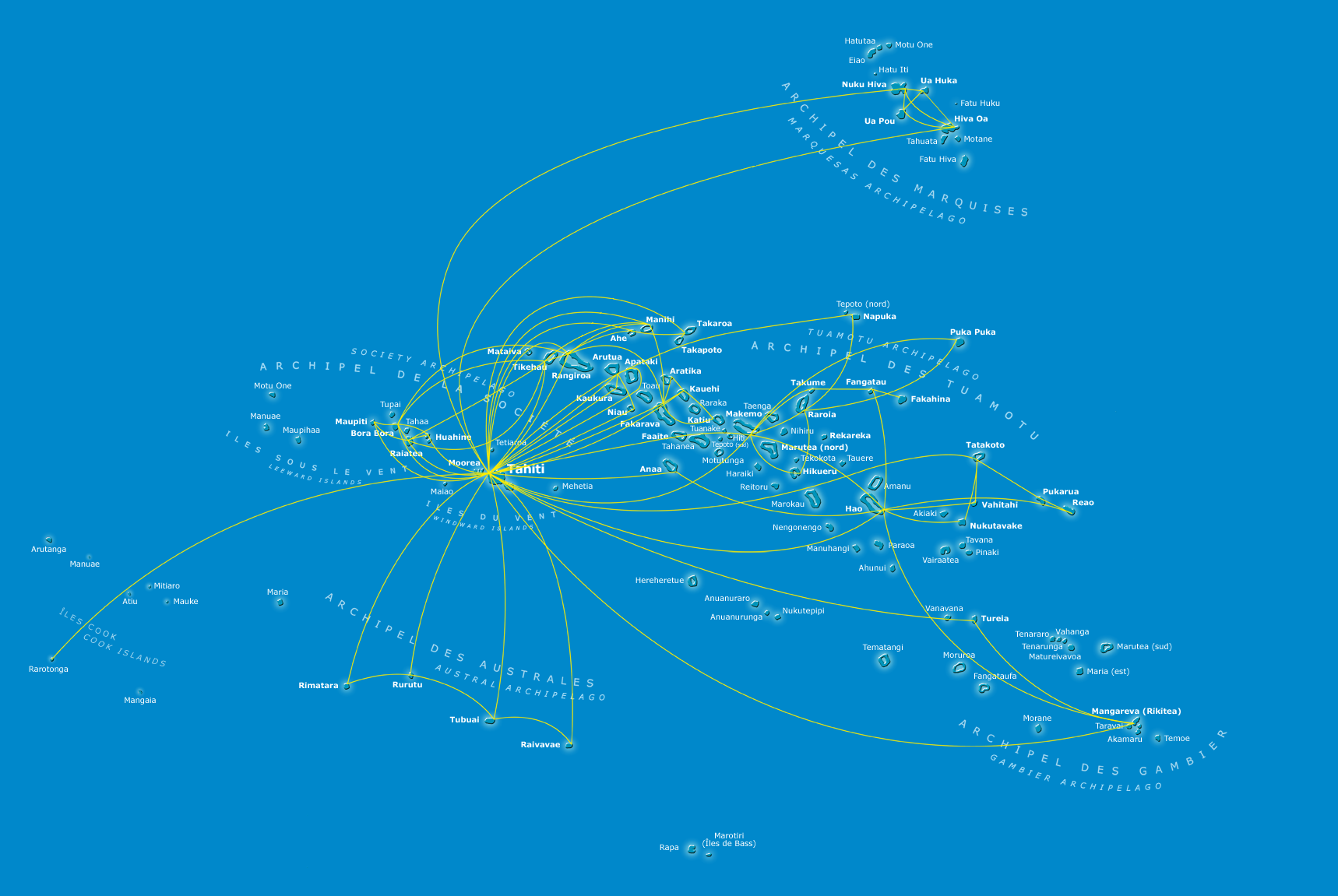 Air Tahiti Pass route map